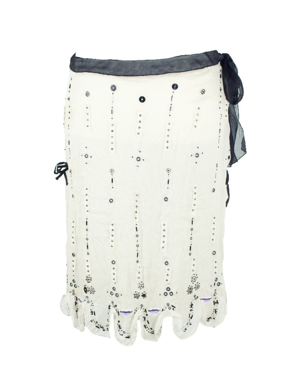 Prada Archive Runway Beaded Silk Skirt